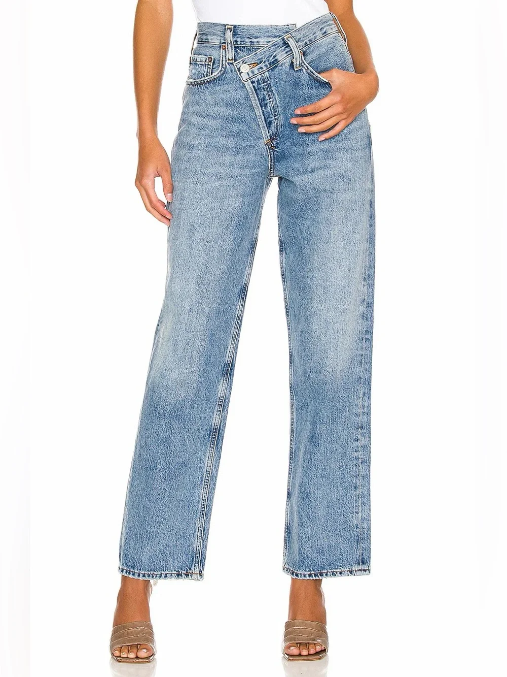AGOLDE Criss Cross Straight‎ Leg Jeans in Eternal Blue Size 27