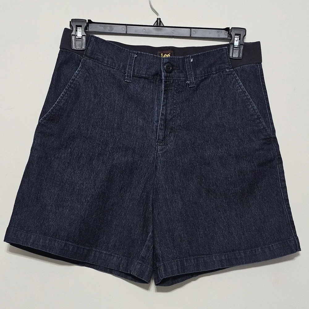 Lee Women's‎ Jeans Size 10 Blue Short Dark Wash Elastic Waistband Pockets 443226