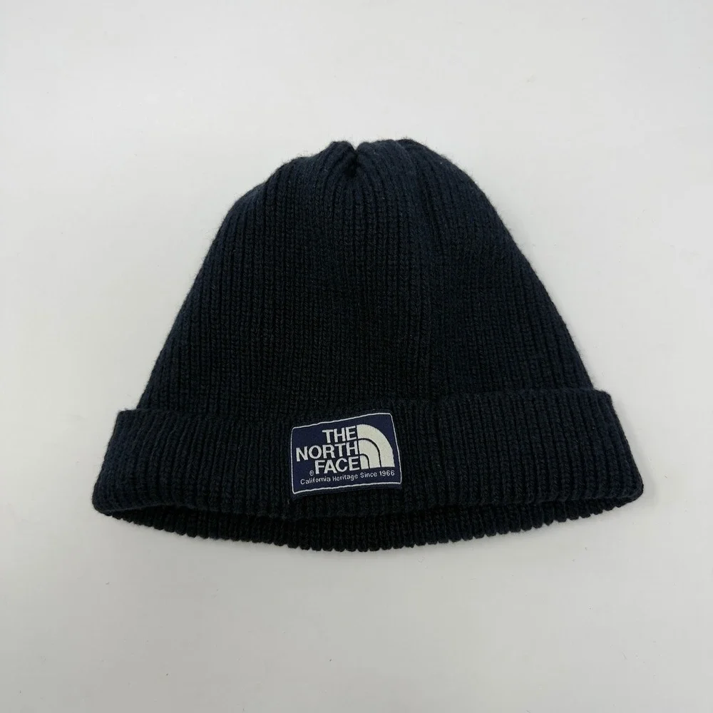 The North‎ Face Unisex Ribbed Beanie Navy Blue California Heritage Patch OSFM