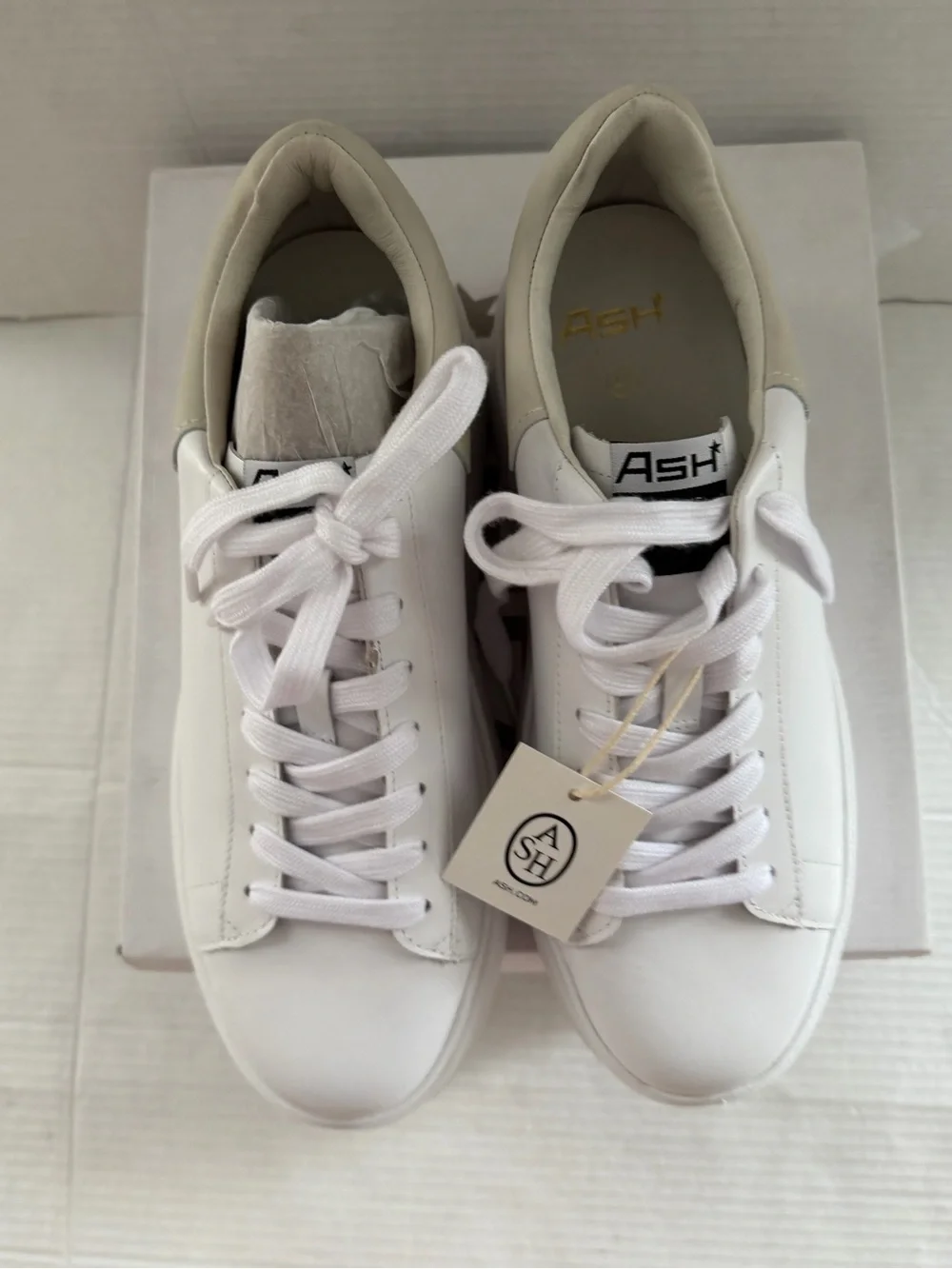 Ash Moby Strass Leather Sneaker Chunky Platform Women's White Size 41 / 10