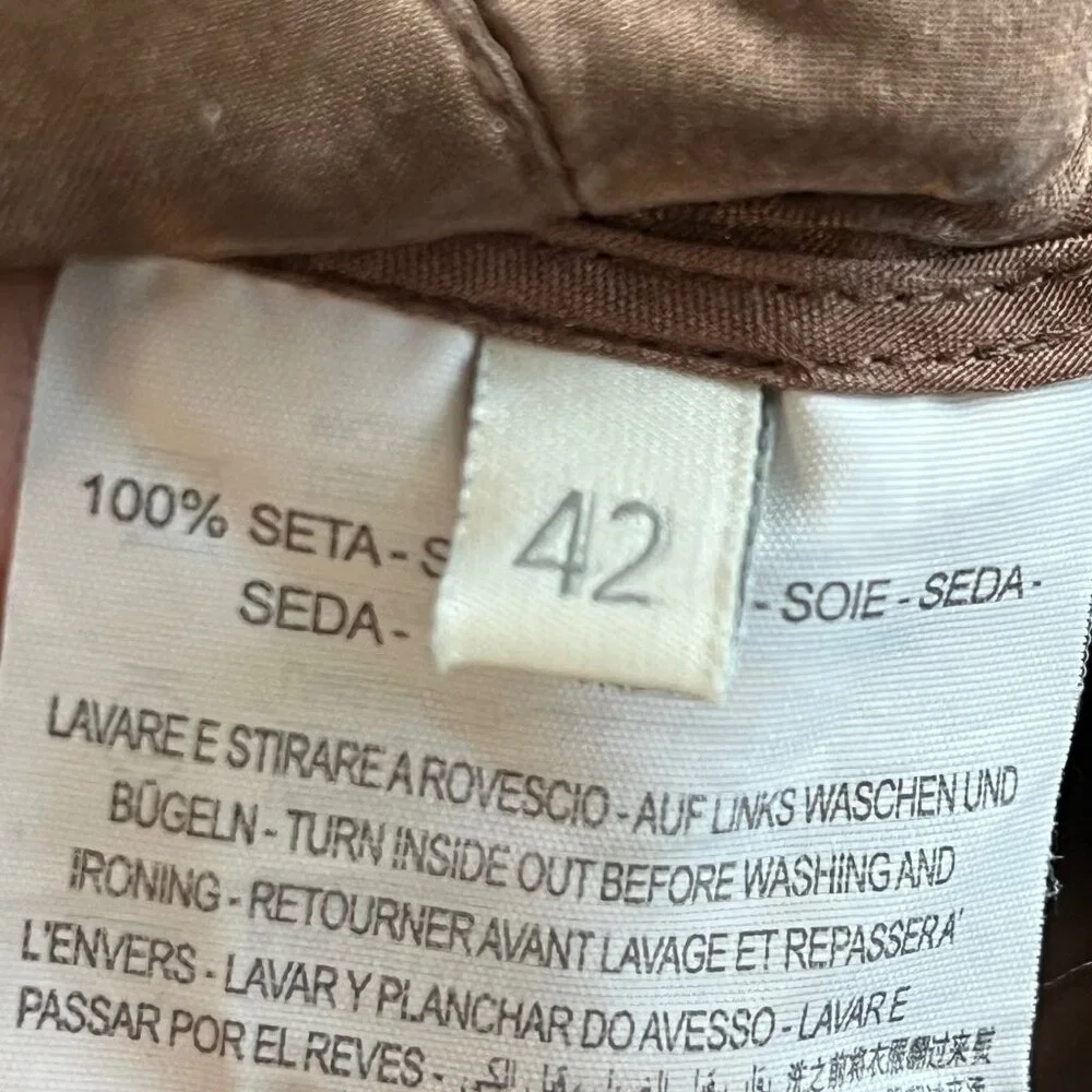Y2K GUESS BY MARCIANO‎ 100% Brown Silk Cargo Pants Size 42 (10)