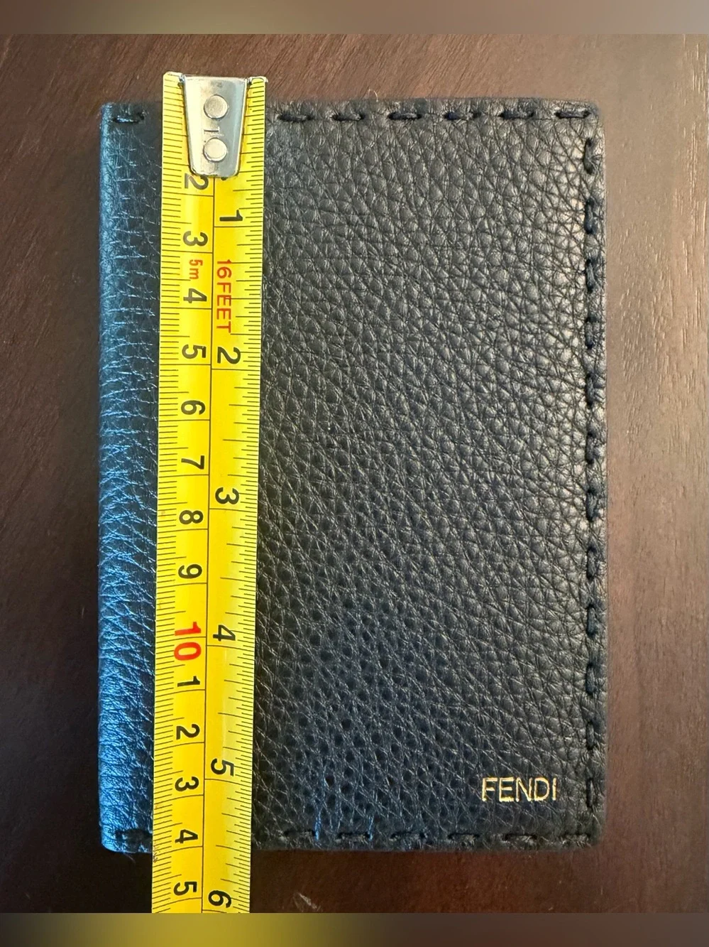 Fendi Men's Black Leather Passport Holder with notebook and box/dustbag
