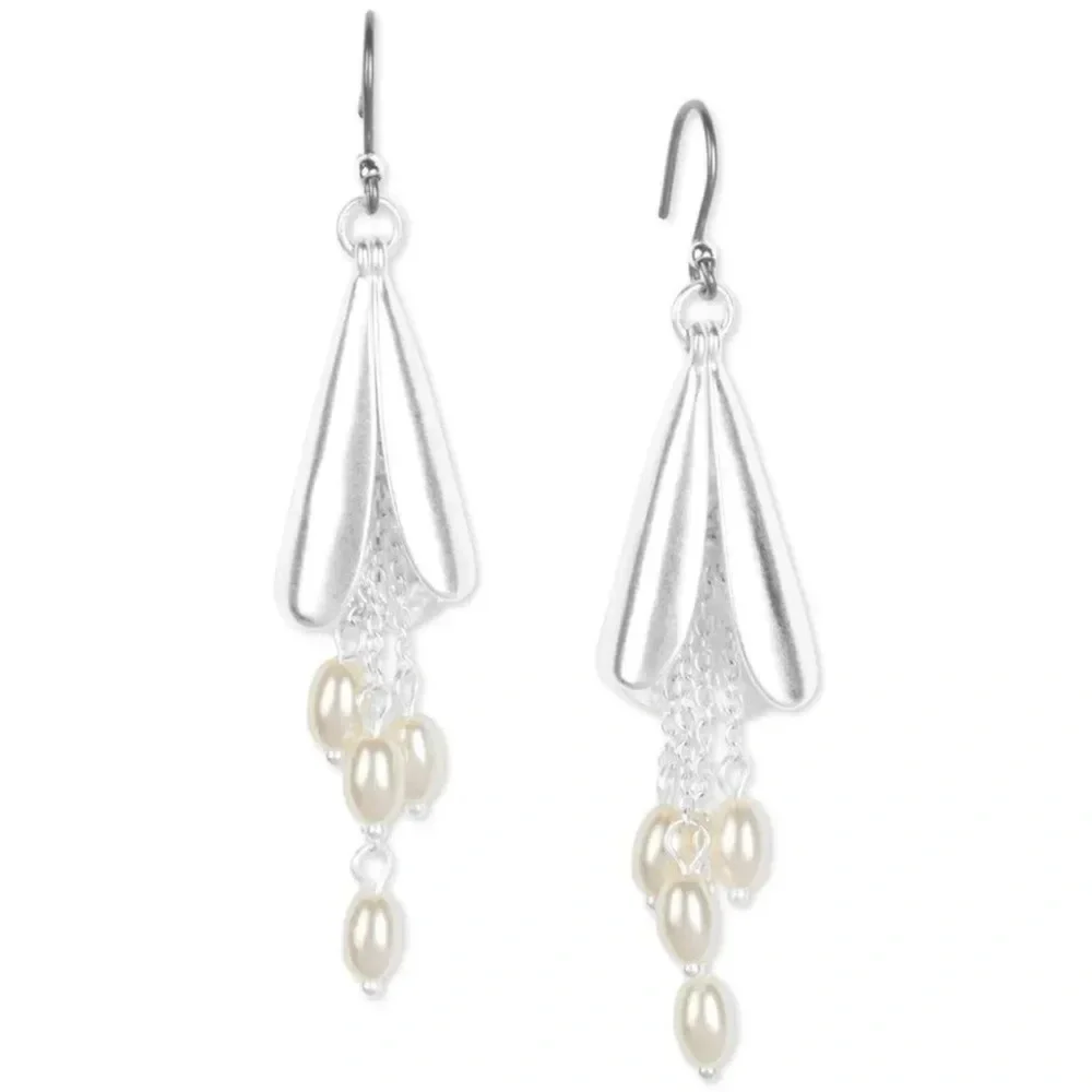 Vintage Pearl Silver Earrings