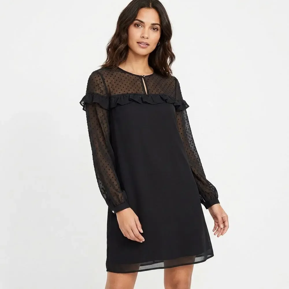 Loft Black Shift Short Lightweight Dress Women Size 4