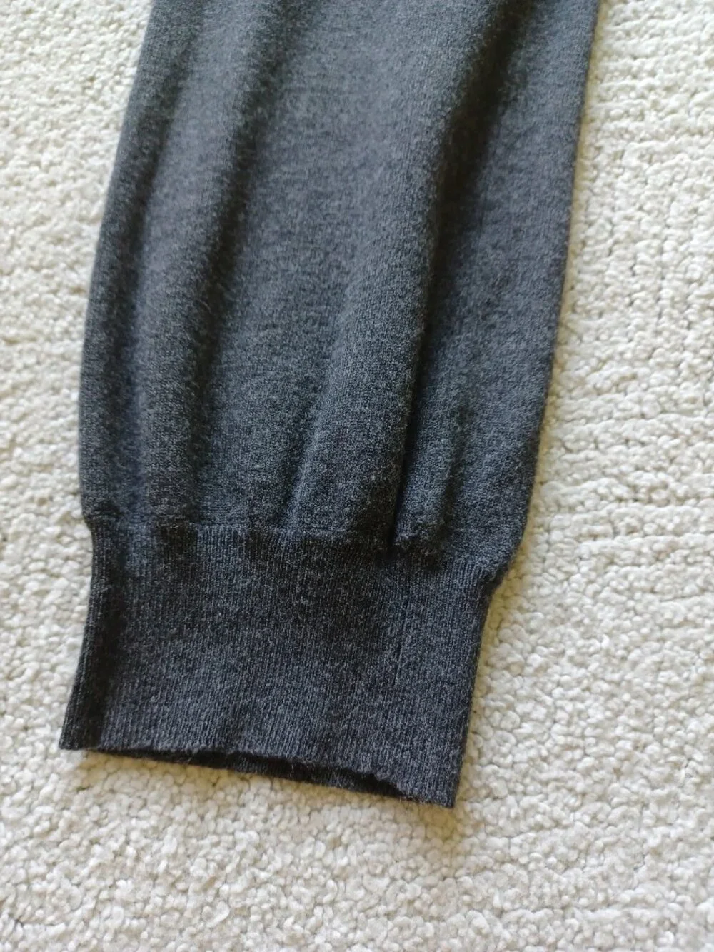 Chico's Dark Heather Gray Blouson Lantern-Sleeve Pullover Sweater