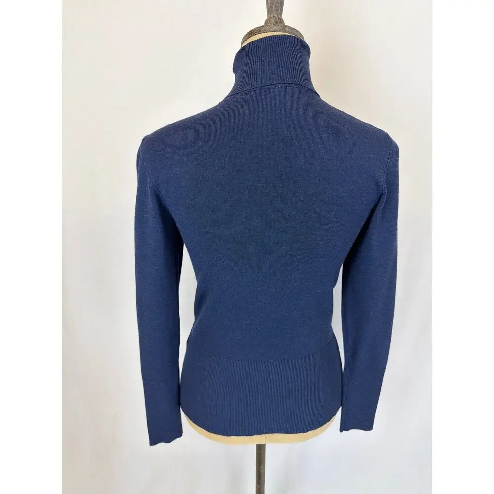 NWT Soya Concept Blue Turtleneck Sweater Size XS #0444