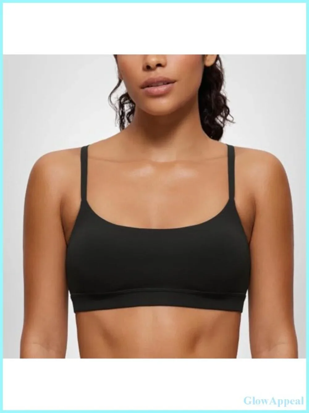 Butterluxe Adjustable Spaghetti Strap Sports Bra Scoop Neck Wireless Padded