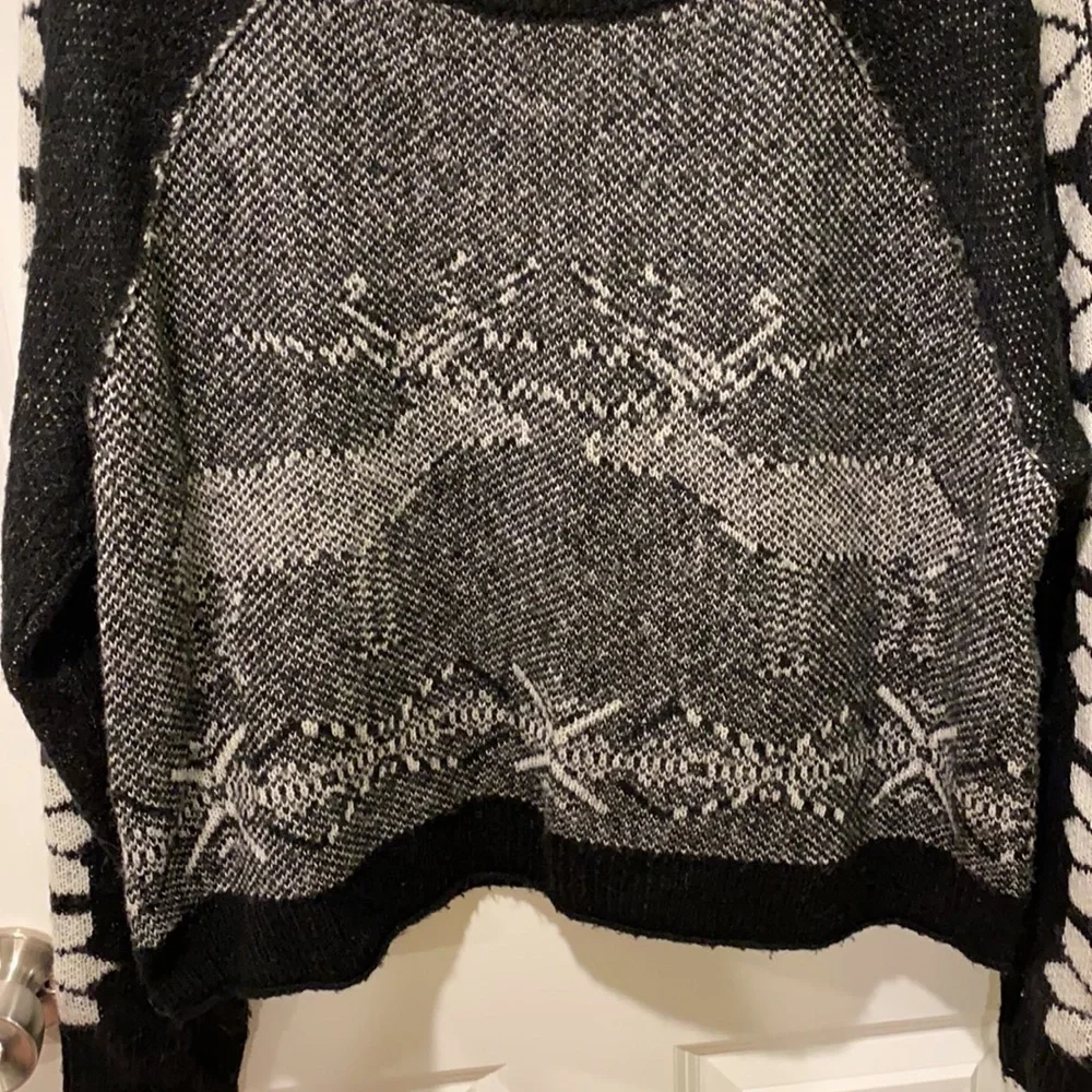 Holiday Reindeer Snowflake Christmas Sweater Oversized