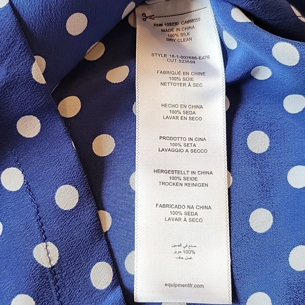 Equipment Silk Polka-dot Dress