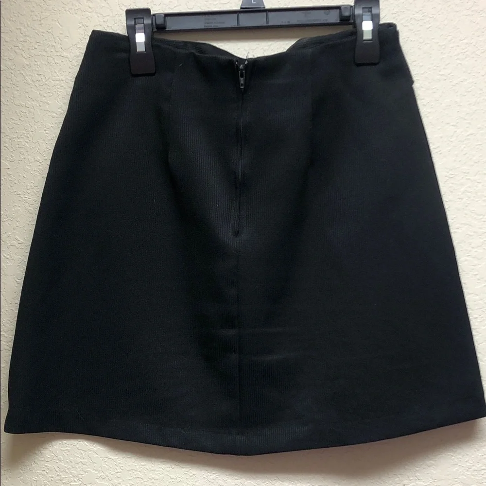 Tracy Evans Black Textured Belted Mini Skirt