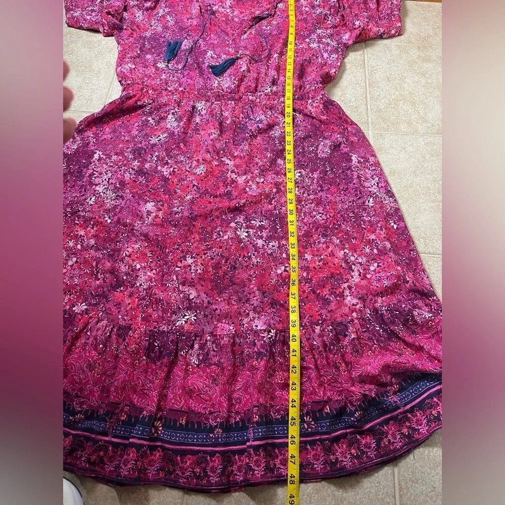 FRYE AND CO Pink Floral Tie Front Sundress, Size XXL