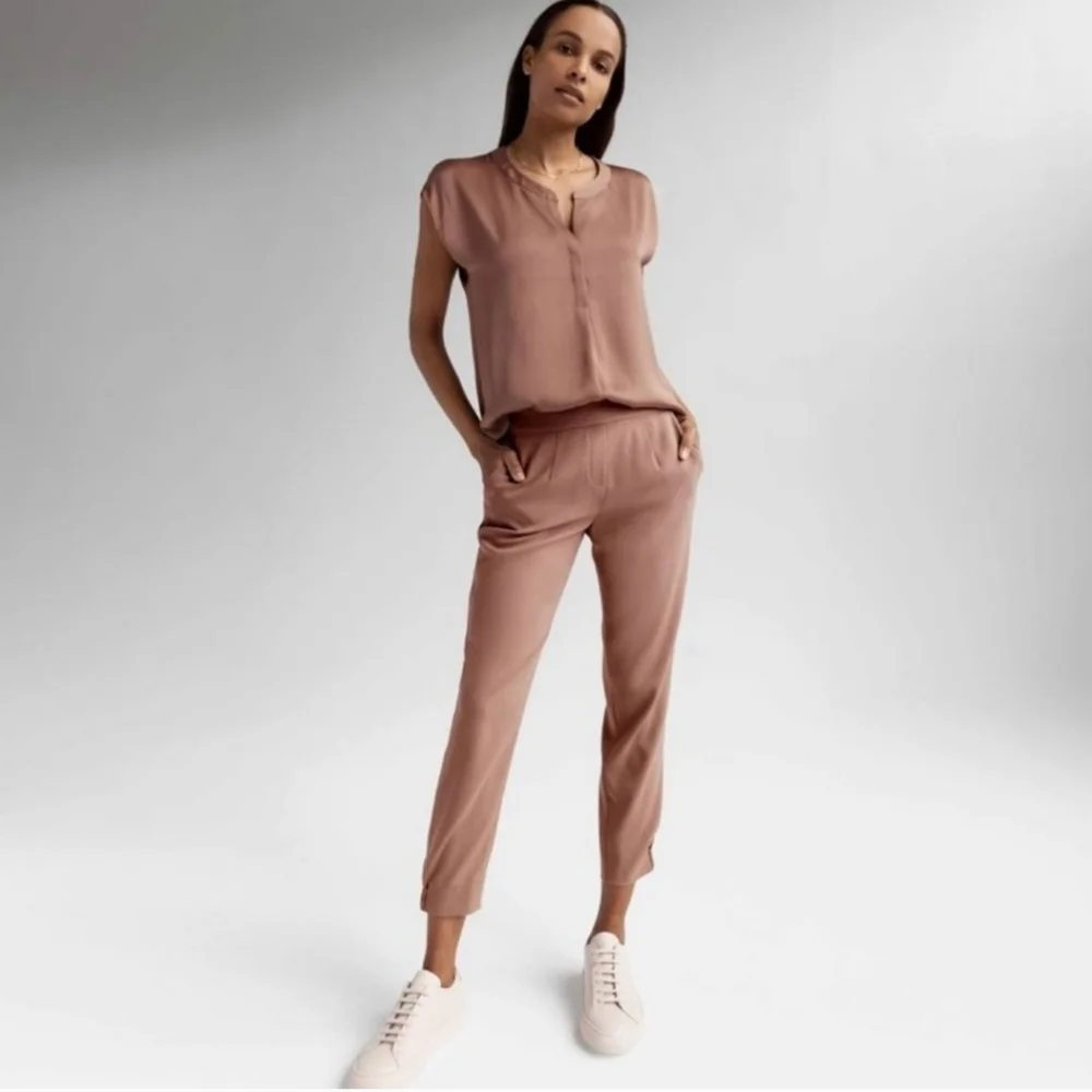 R Label The Reset Modern Crepe Jogger Pants - Soft Clay Mauve - Large