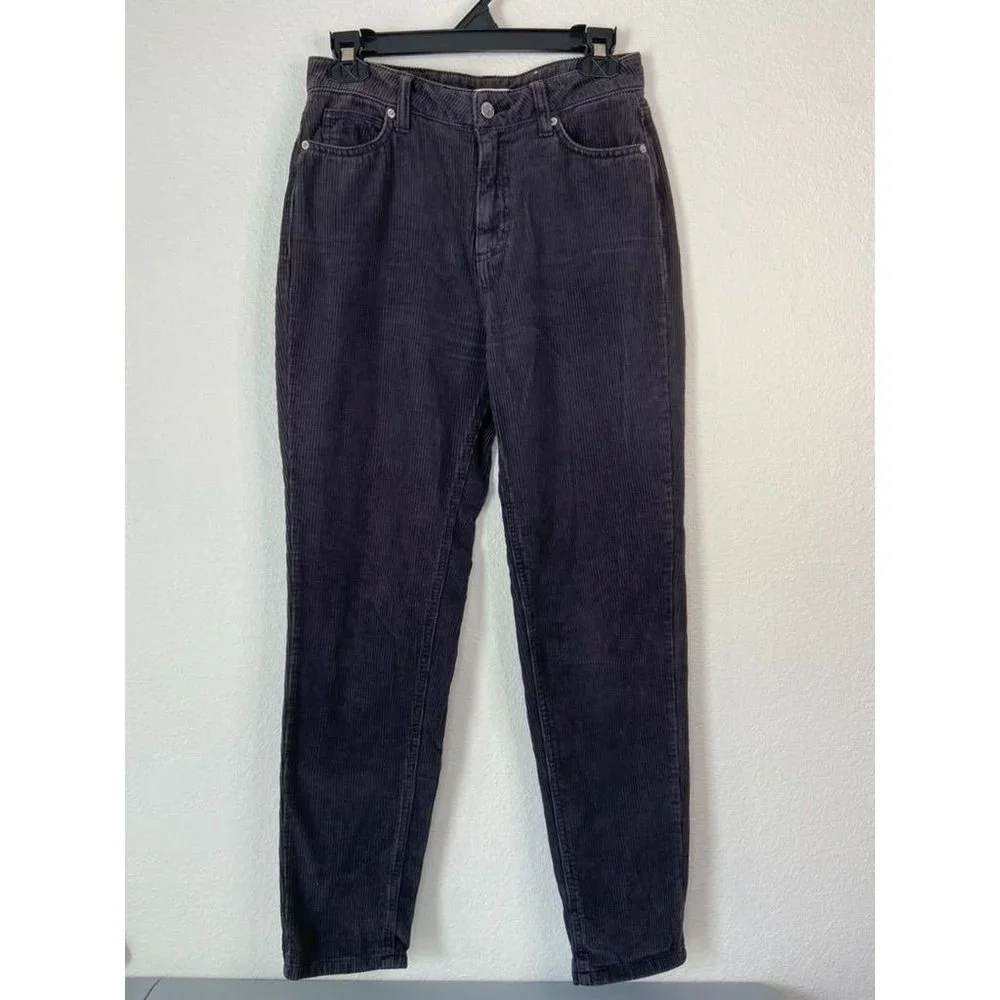 BDG‎ Urban Outfitters women's 26 dark grey corduroy high rise mom pants casual