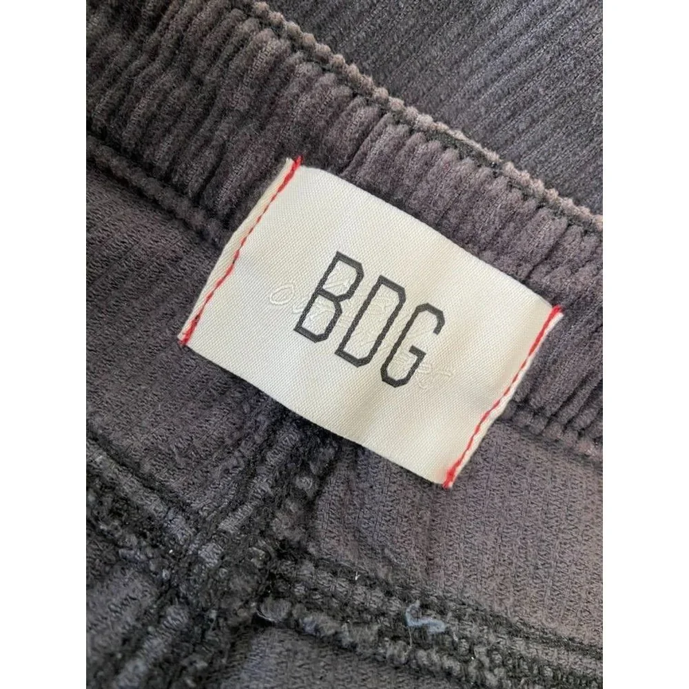 BDG‎ Urban Outfitters women's 26 dark grey corduroy high rise mom pants casual