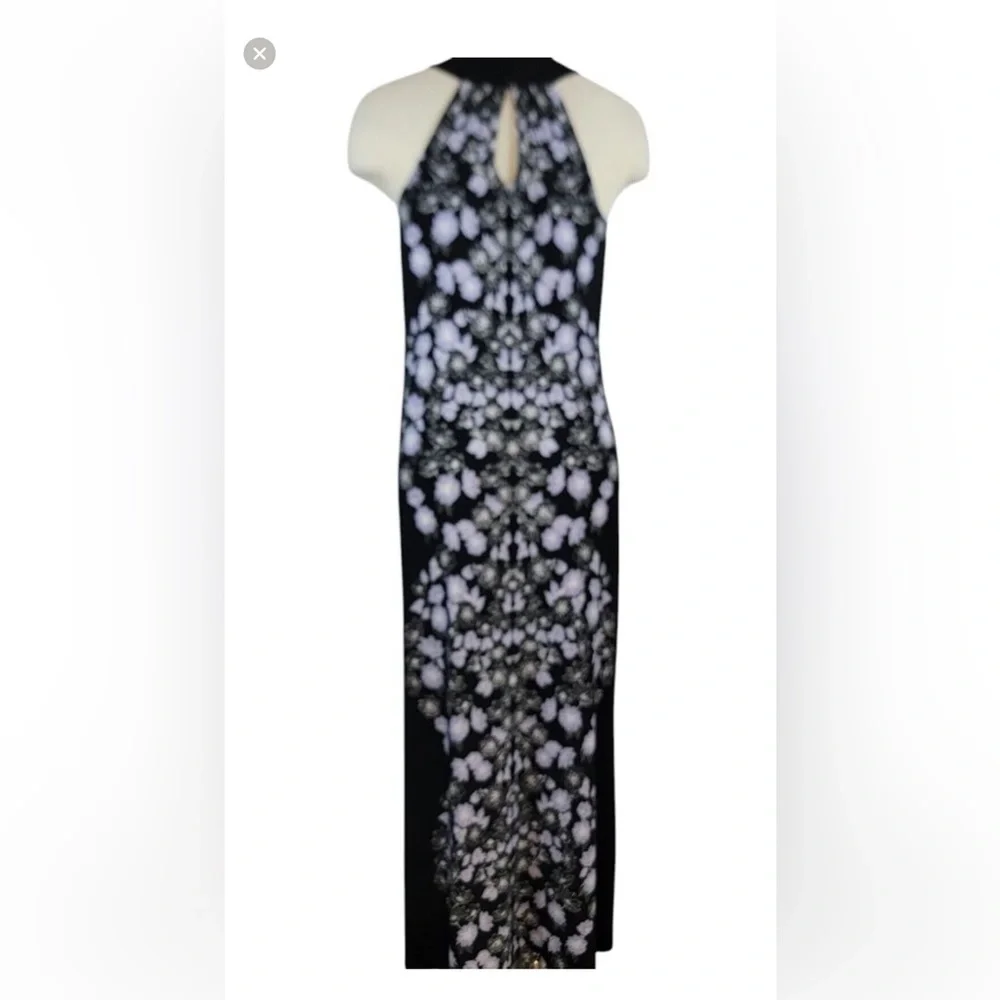 Soma Black and White Halter Sheath Cocktail Dress