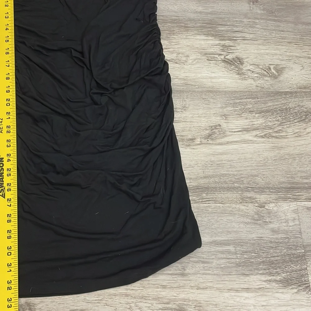 NWT Smallshow Black Ruched Sides Short Sleeve Knee Length Maternity Dress Small