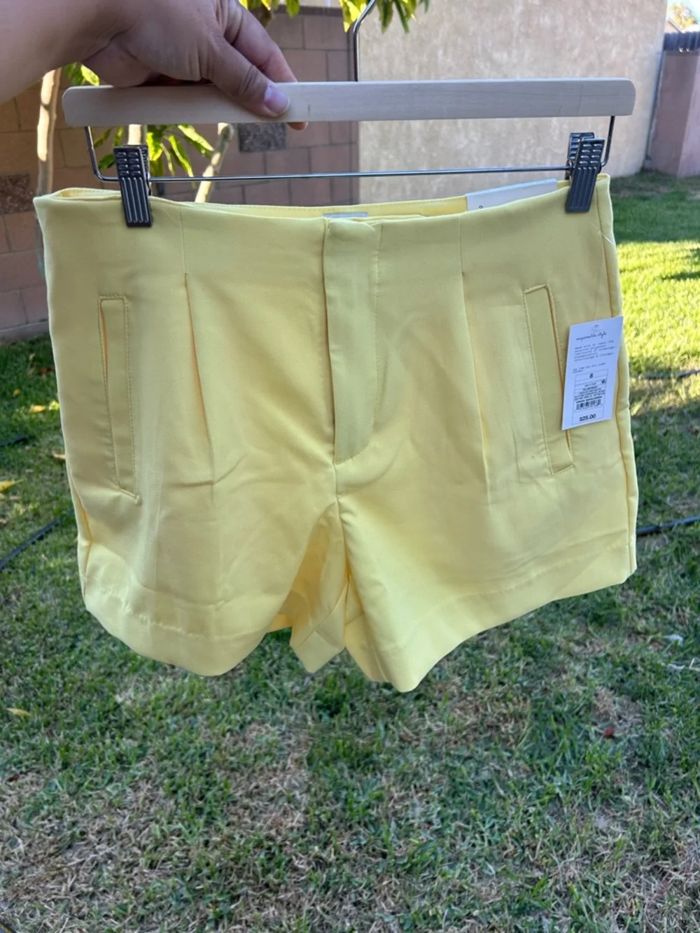 a new day Yellow High-Rise Tailored Women's Shorts