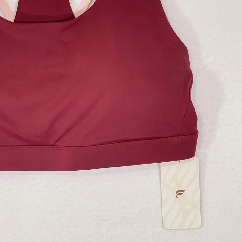 Fabletics Kessler Medium Impact Sports Bra Womens Plus 3X 20-22 Dark Red NWT