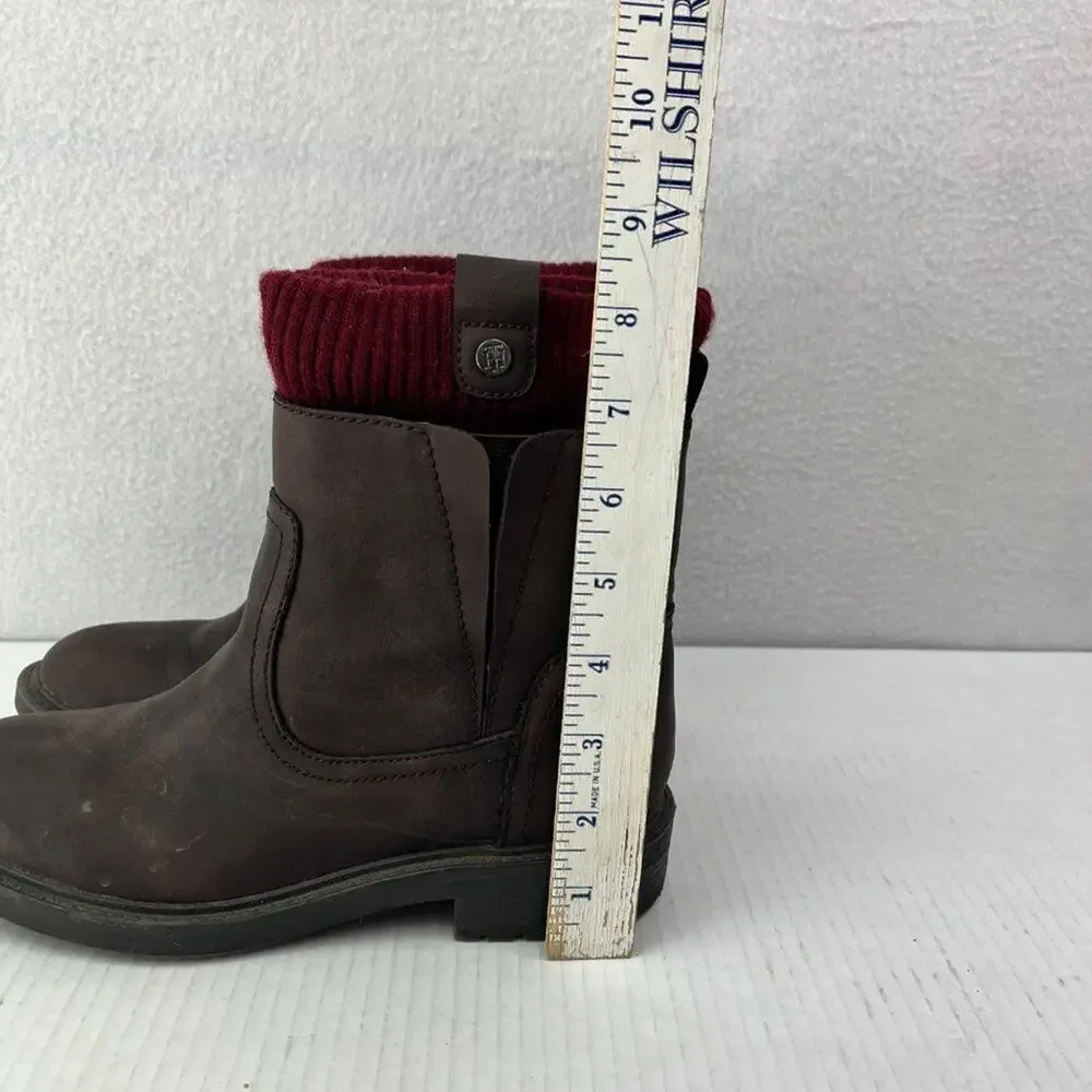 Tommy Hilfiger Boots Womens  6.5 Brown Ankle Boots slip-on sock