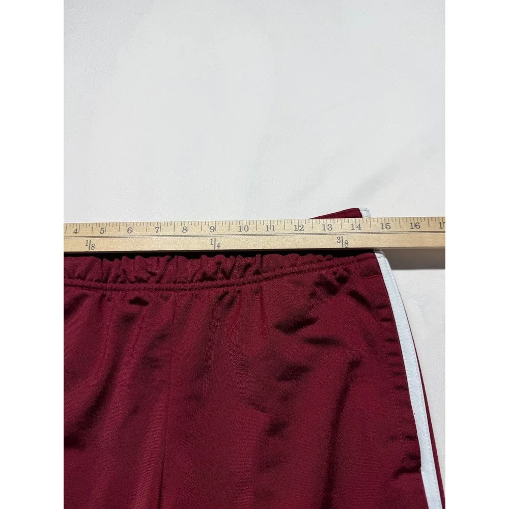 Adidas Tricot Slim Track Pants Womens‎ Medium Red White 3 Stripes Logo Workout