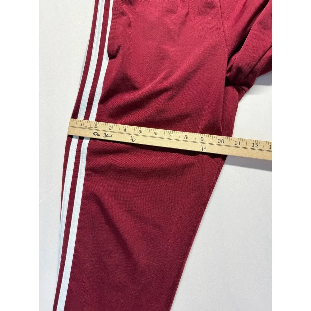 Adidas Tricot Slim Track Pants Womens‎ Medium Red White 3 Stripes Logo Workout