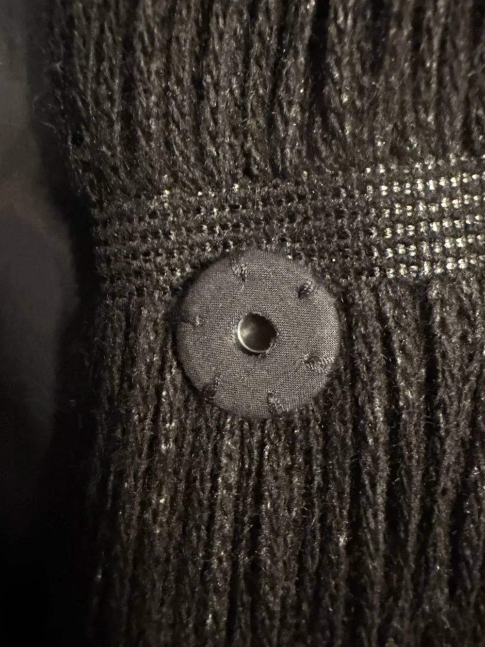 Vera Wang black metallic yarn coat. See measurements