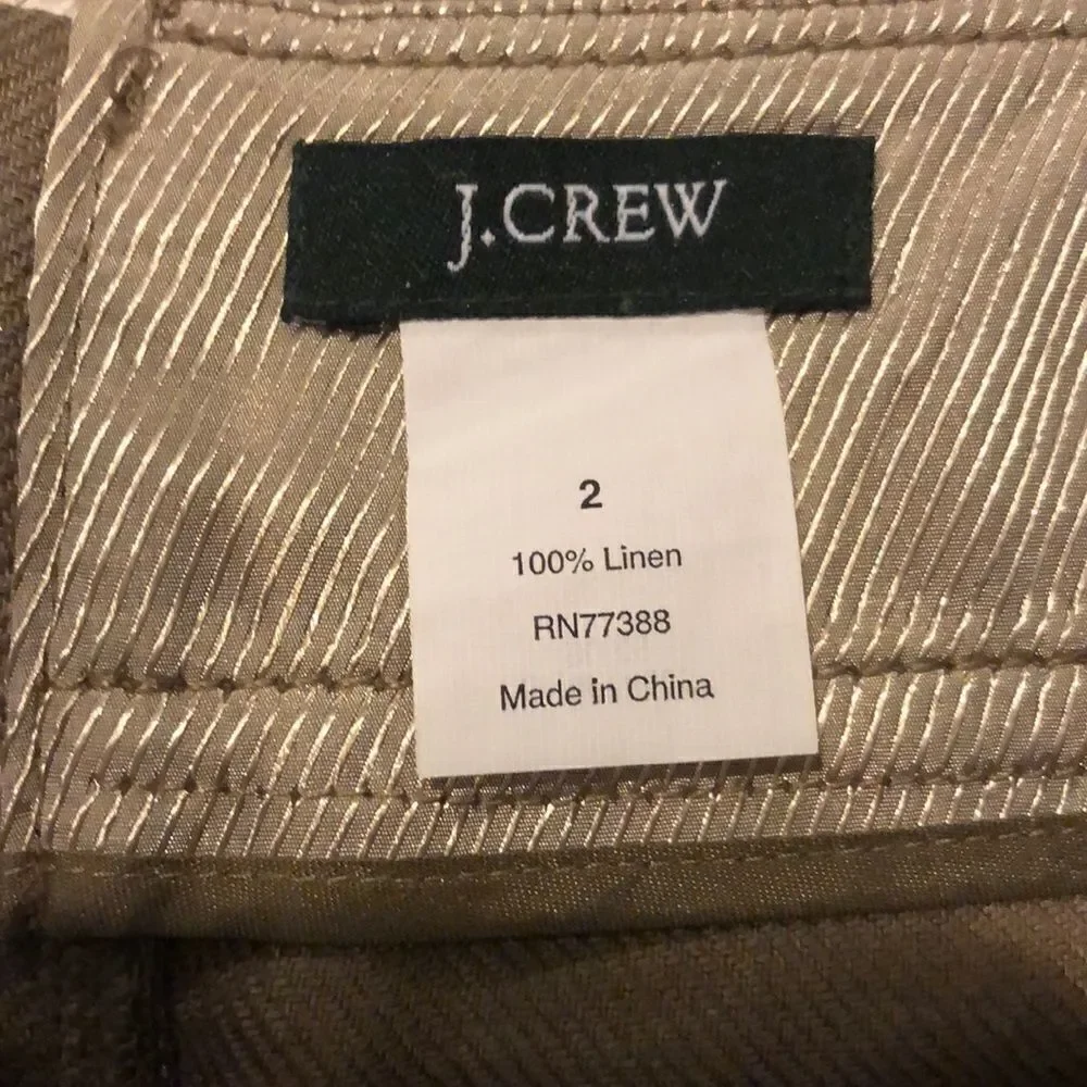 J.Crew Bronze Shimmer Cargo Front Pleated Skirt