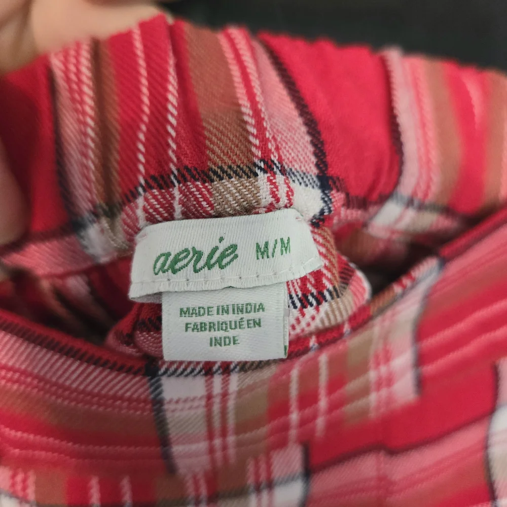 Red Plaid Pleated Skirt Academia Preppy Med