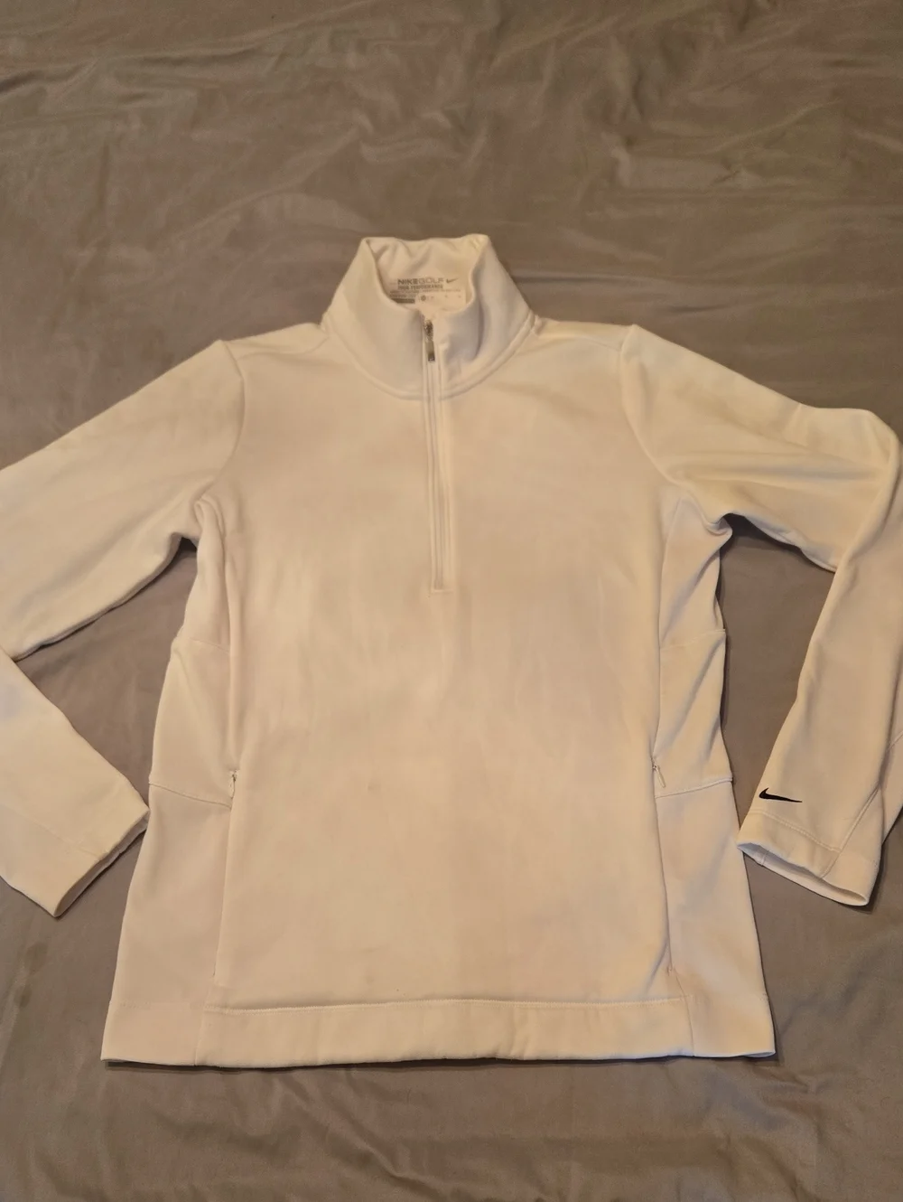 Nike Golf White Half-Zip Athletic Pullover
