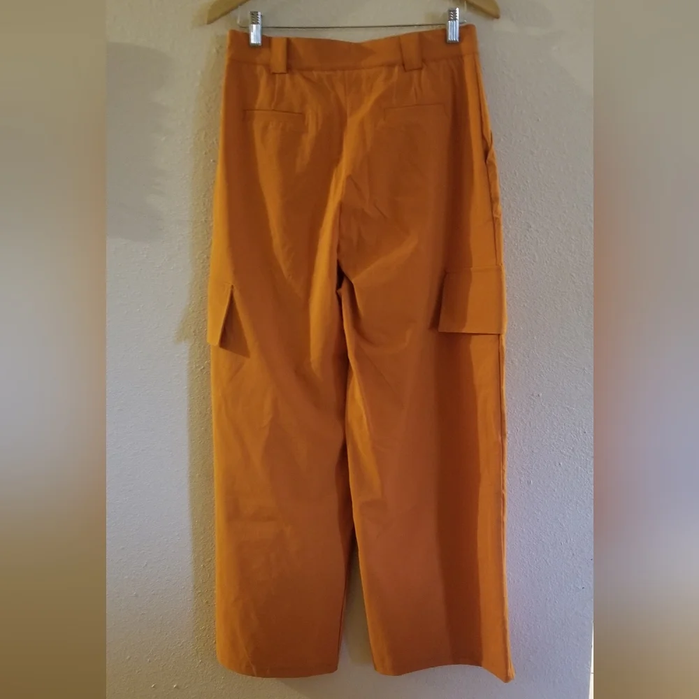 Pumpkin color fall wide leg pants by Lovepoem size large