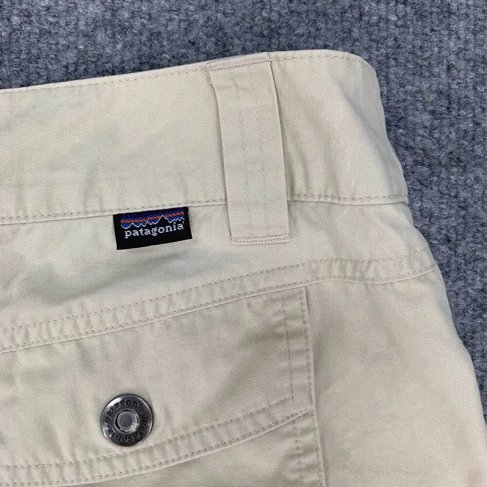 Patagonia Organic Cotton Capri Womens 8 Beige Pockets Outdoor Zip Fly Khakis