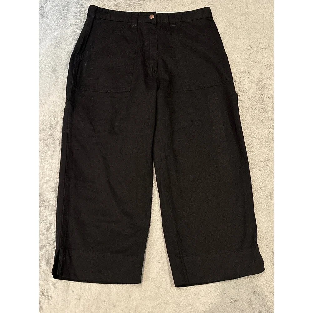 Bill Blass Jeans Womens Black Soft Touch Capri Pants Size 12 High Rise Cropped
