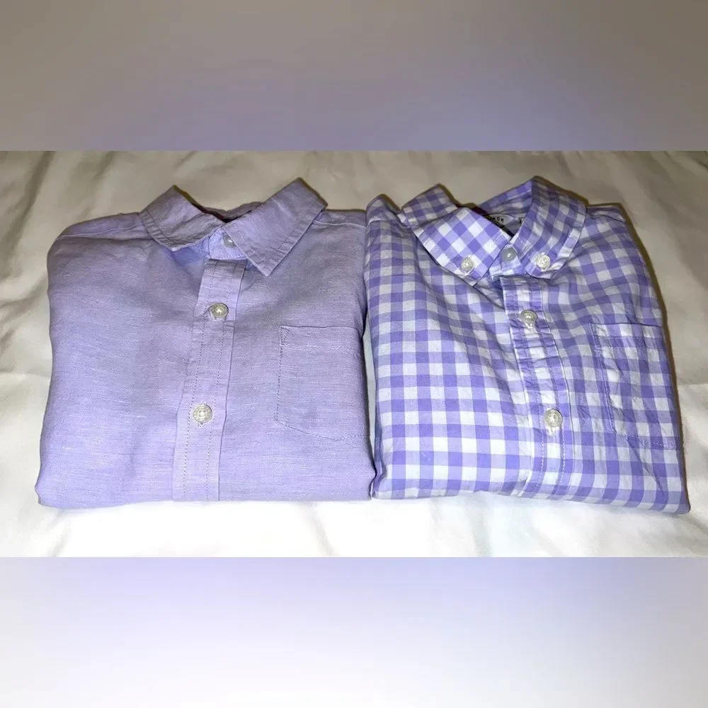 JANIE AND JACK LINEN COTTON BUTTON SHIRT 5 (BUNDLE OF 2)