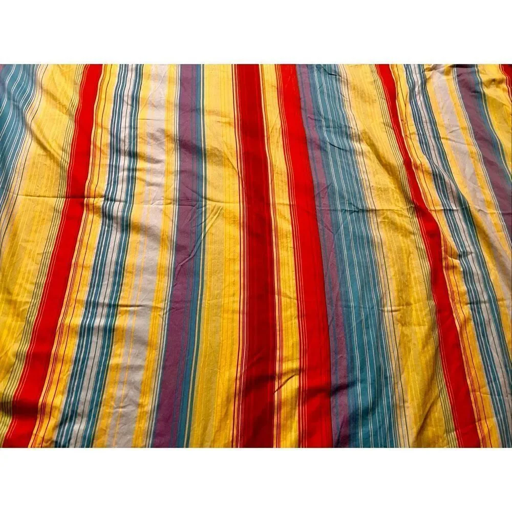 Vintage Pottery Barn Full/Queen Colorful Striped Duvet and Sham