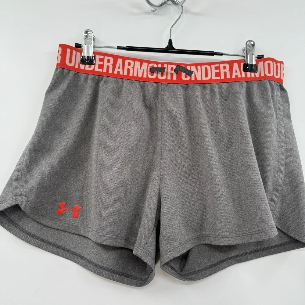 Under‎ Armour Shorts Womens Small Loose Fit Gray Orange Running Activewear Gym
