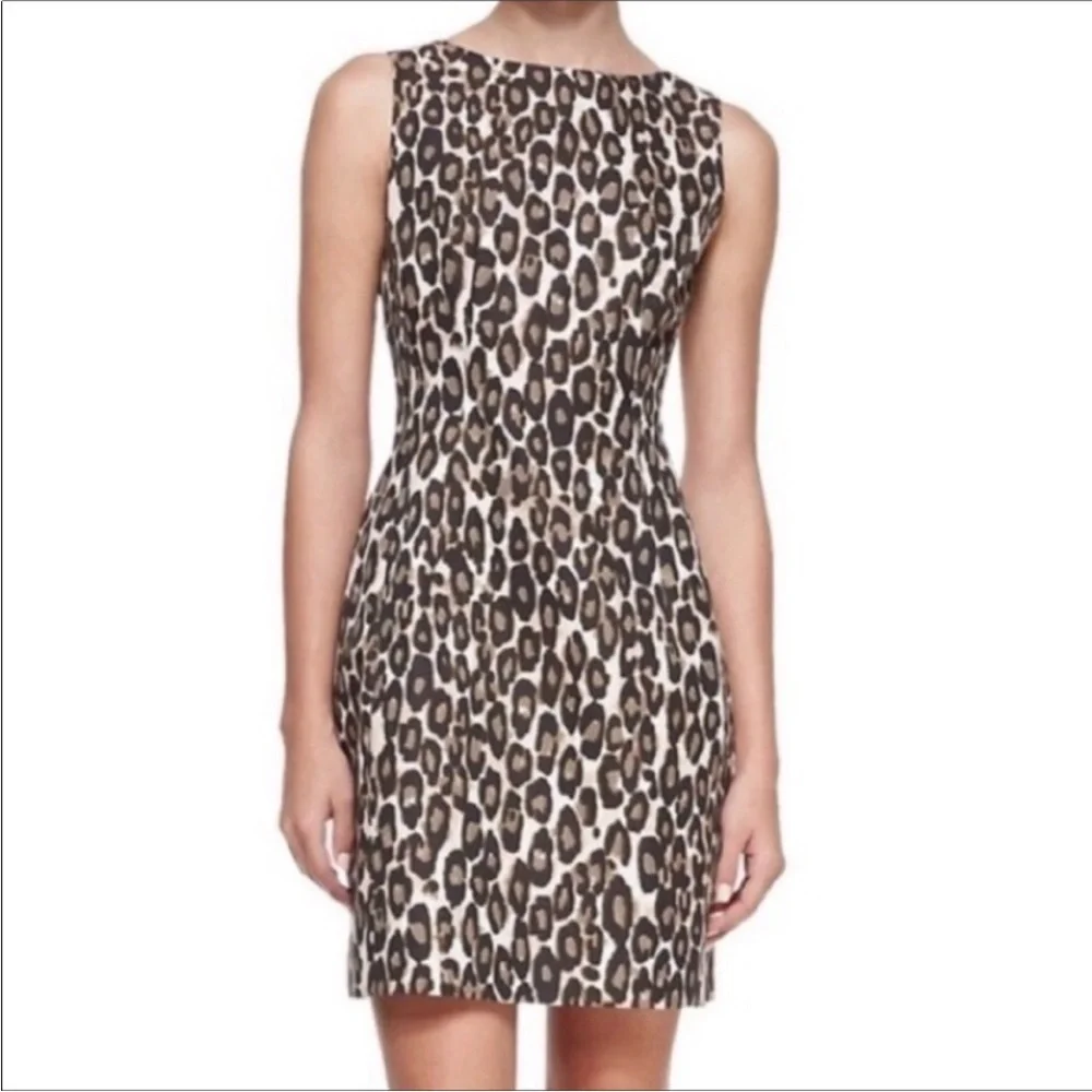 kate spade Leopard Print Mini Dress in Brown & Cream NWT