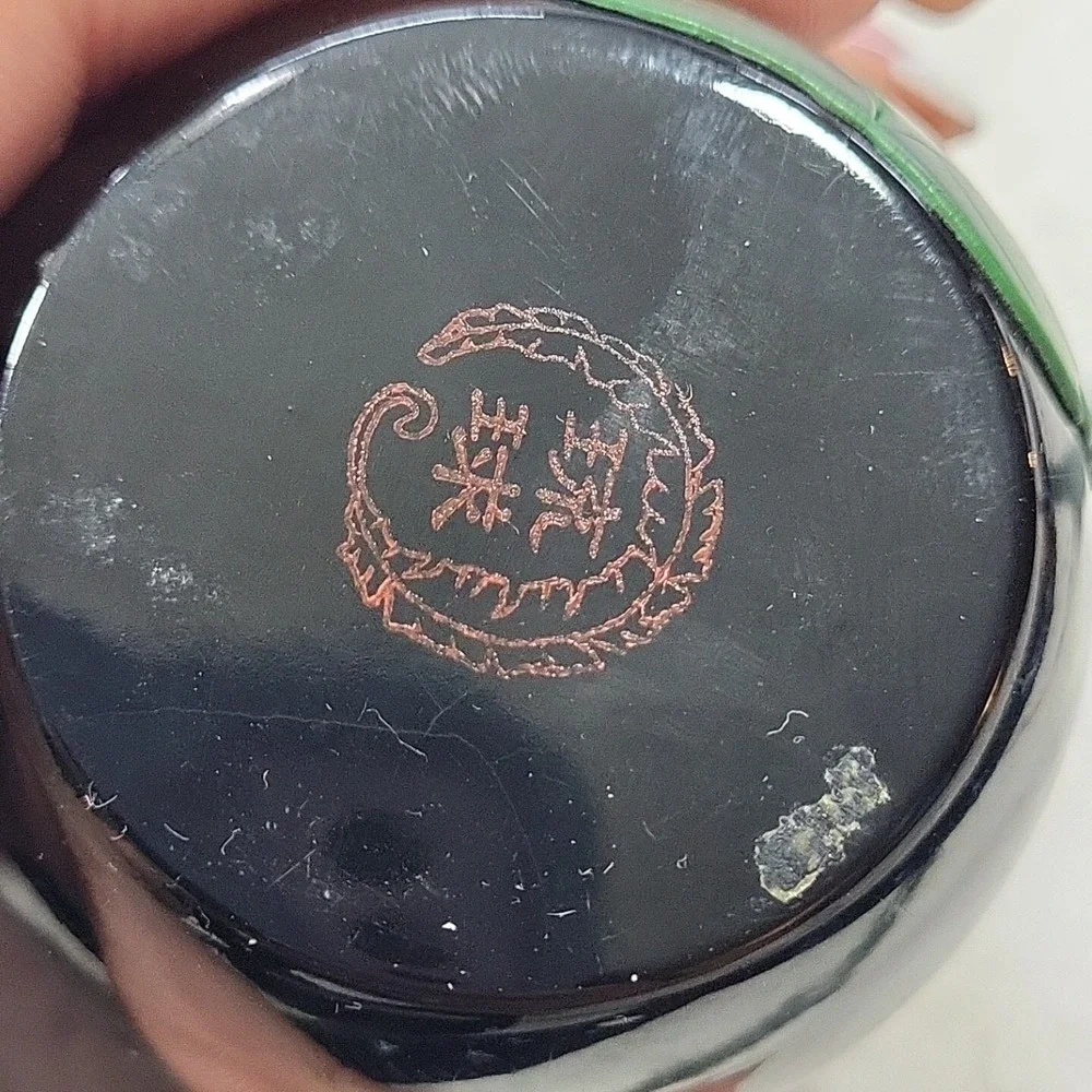 Vintage Japanese Mini Vase Holder‎ Hand Painted Lacquer Small Floral