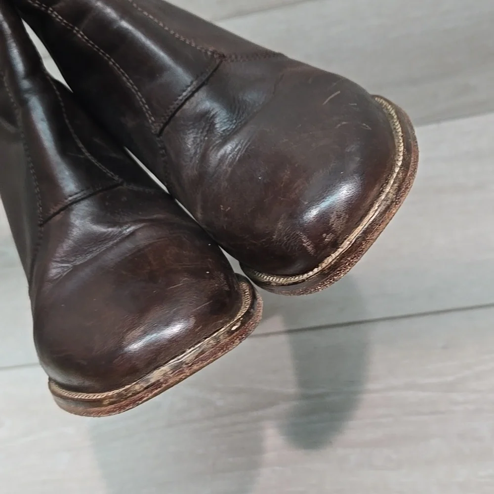 J Shoes Women Ranch 2 Ankle Leather Western Moto Heels shoes boots sz 9