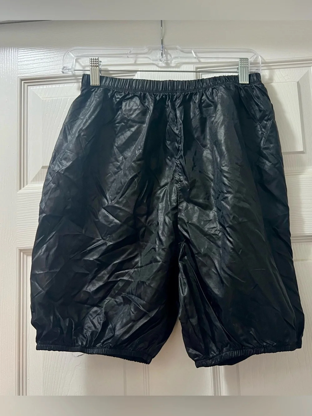 Black Lightweight Nylon “Trash Bag” Shorts