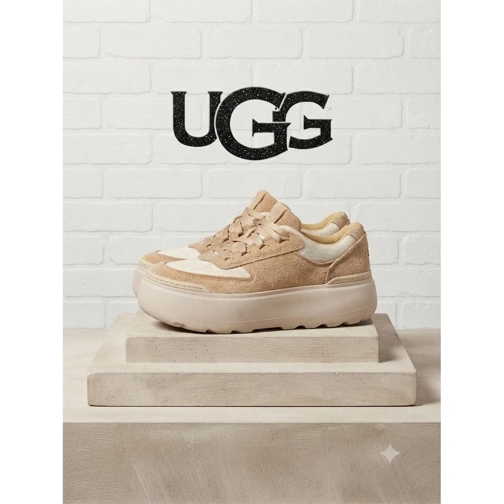 UGG Marin Lace Sand White Suede Platform chunky /Y2k /90's Sneakers 8.5
