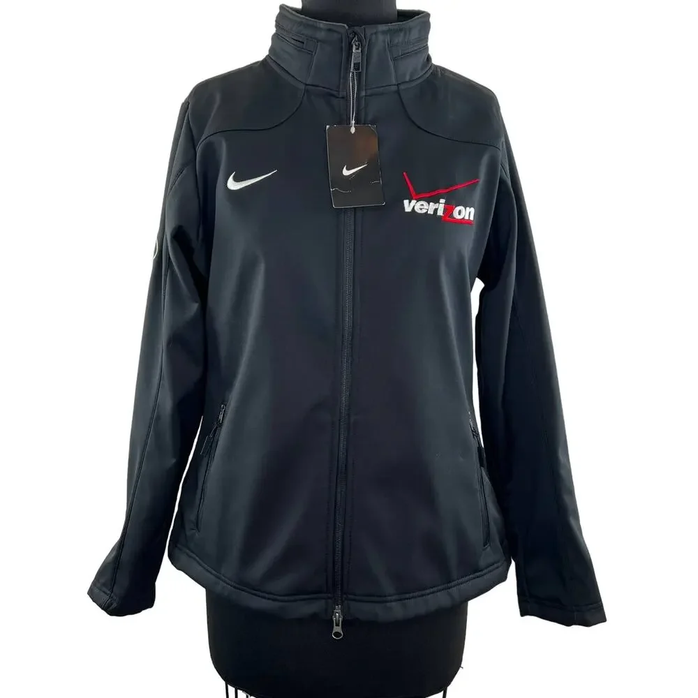 NIKE Women's Black Front Zip Verizon NY JETS Ambassador Jacket Size M NEW