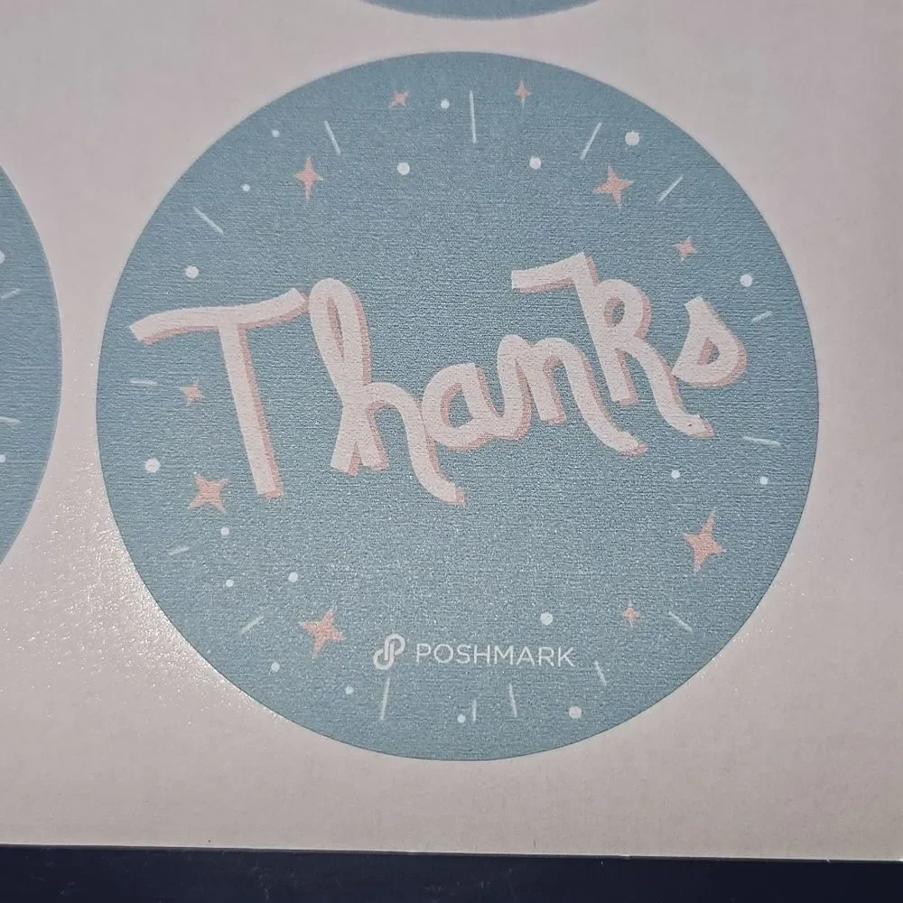 POSHMARK posh stickers Thank You Blue poshfest poshfixings poshshow Swag 1 Sheet