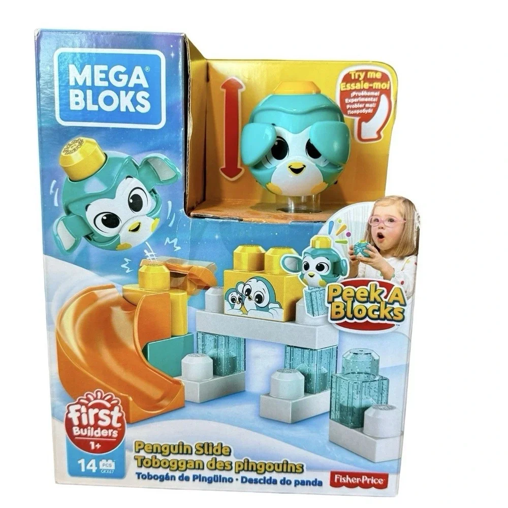 Mega Bloks Peek A Blocks Penguin Slide‎ Building Set (14 Pieces)