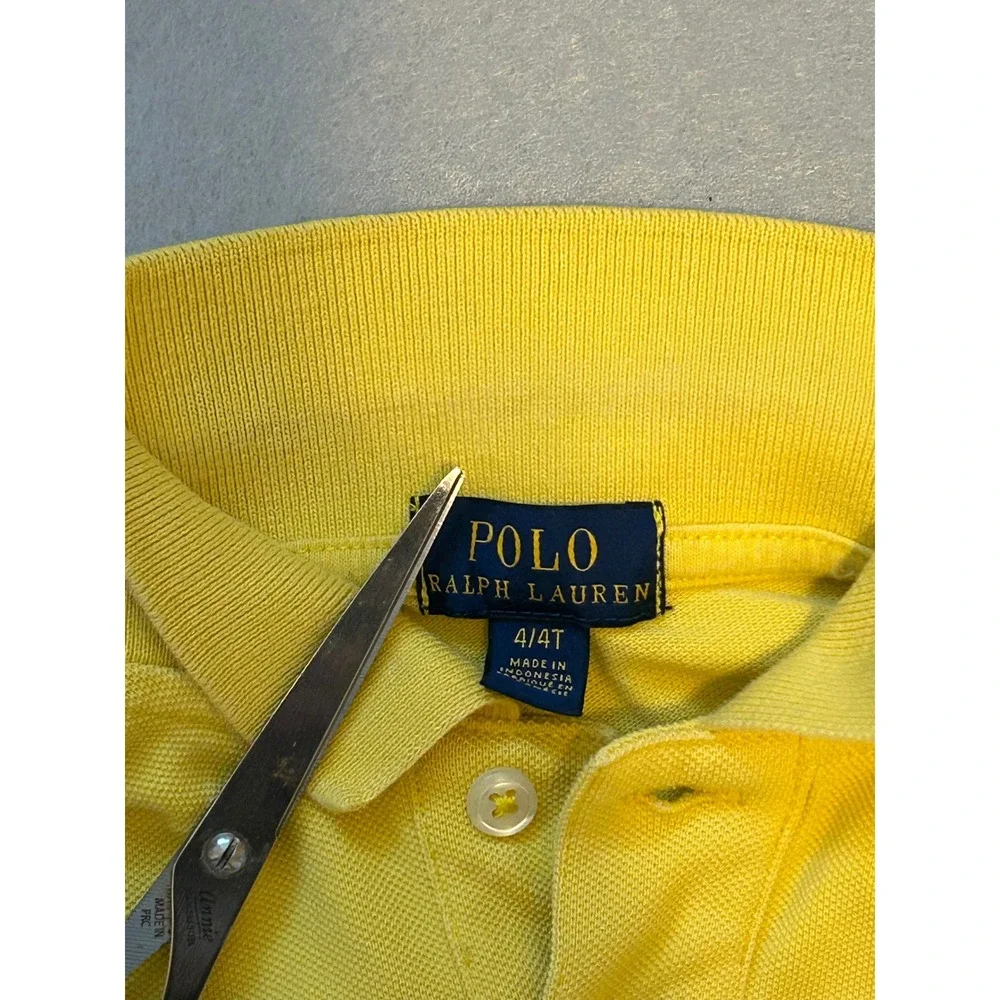 Polo Ralph Lauren Boys Yellow Cotton Pique Short Sleeve Polo Shirt Size 4/4T