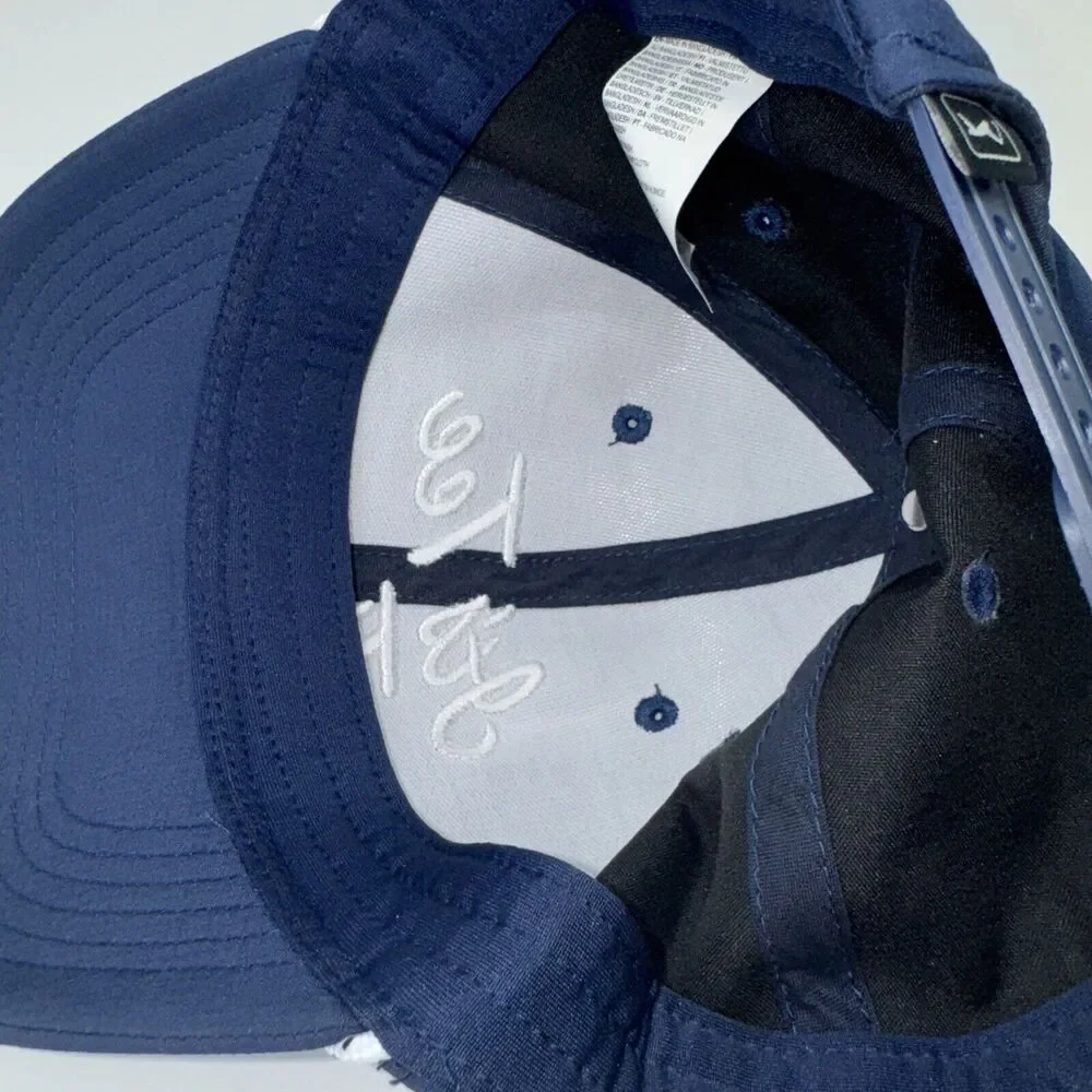 NEW PGA Tour It's Tee Time Script SnapBack Golf Hat Cap Blue Moisture‎ Wicking