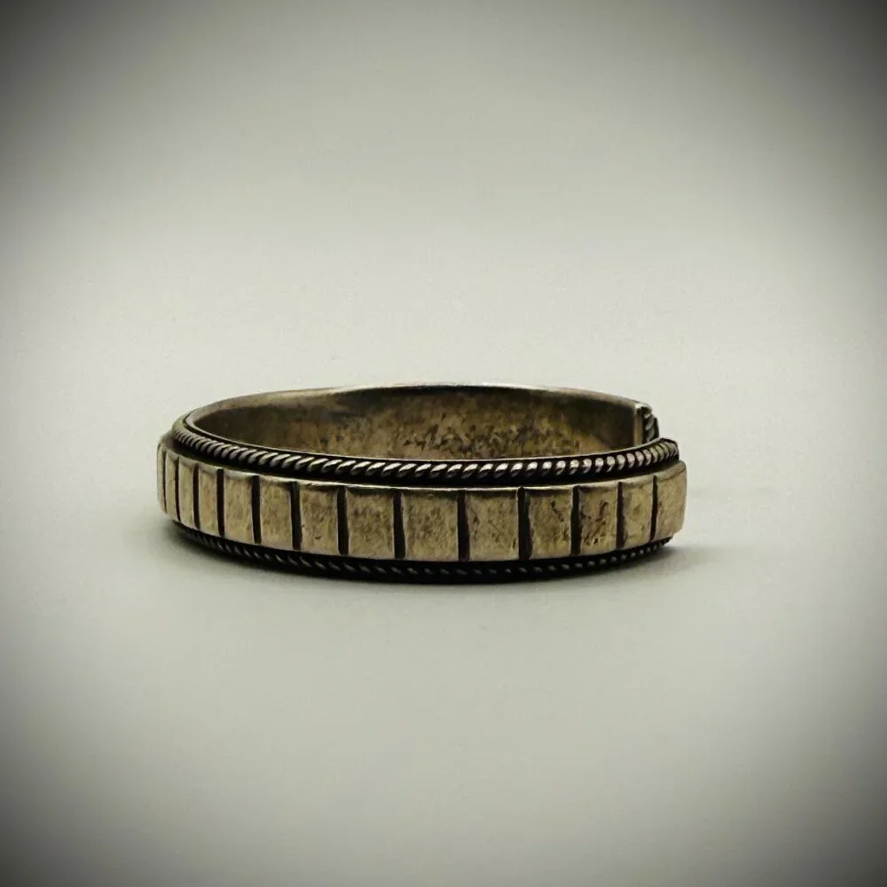 Artie Yellowhorse HC Heavy Sterling Silver Textured Cuff Bracelet
