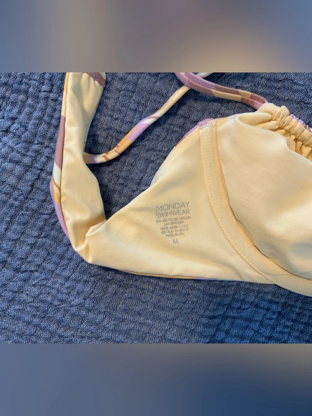 Monday Swimwear Yellow Pink Swirl Underwire Bikini Top