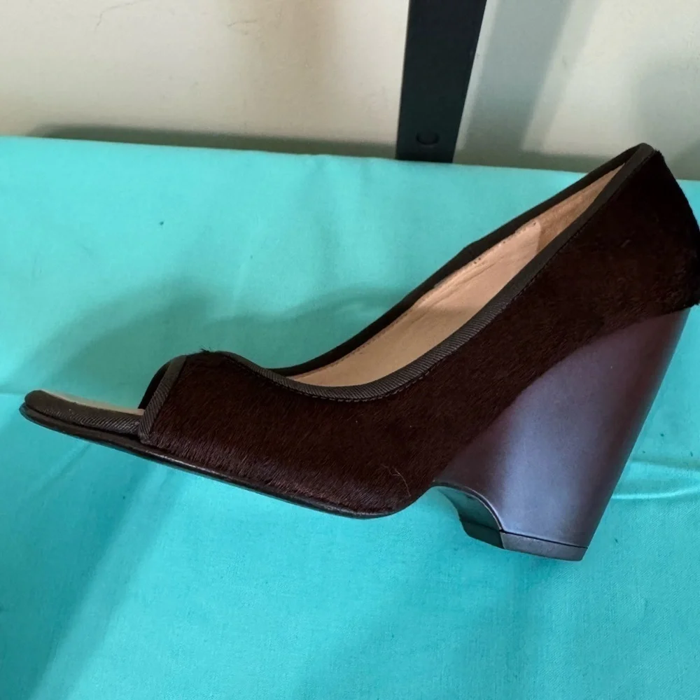 Giuseppe Zanotti Dark Brown Peep-Toe Heels