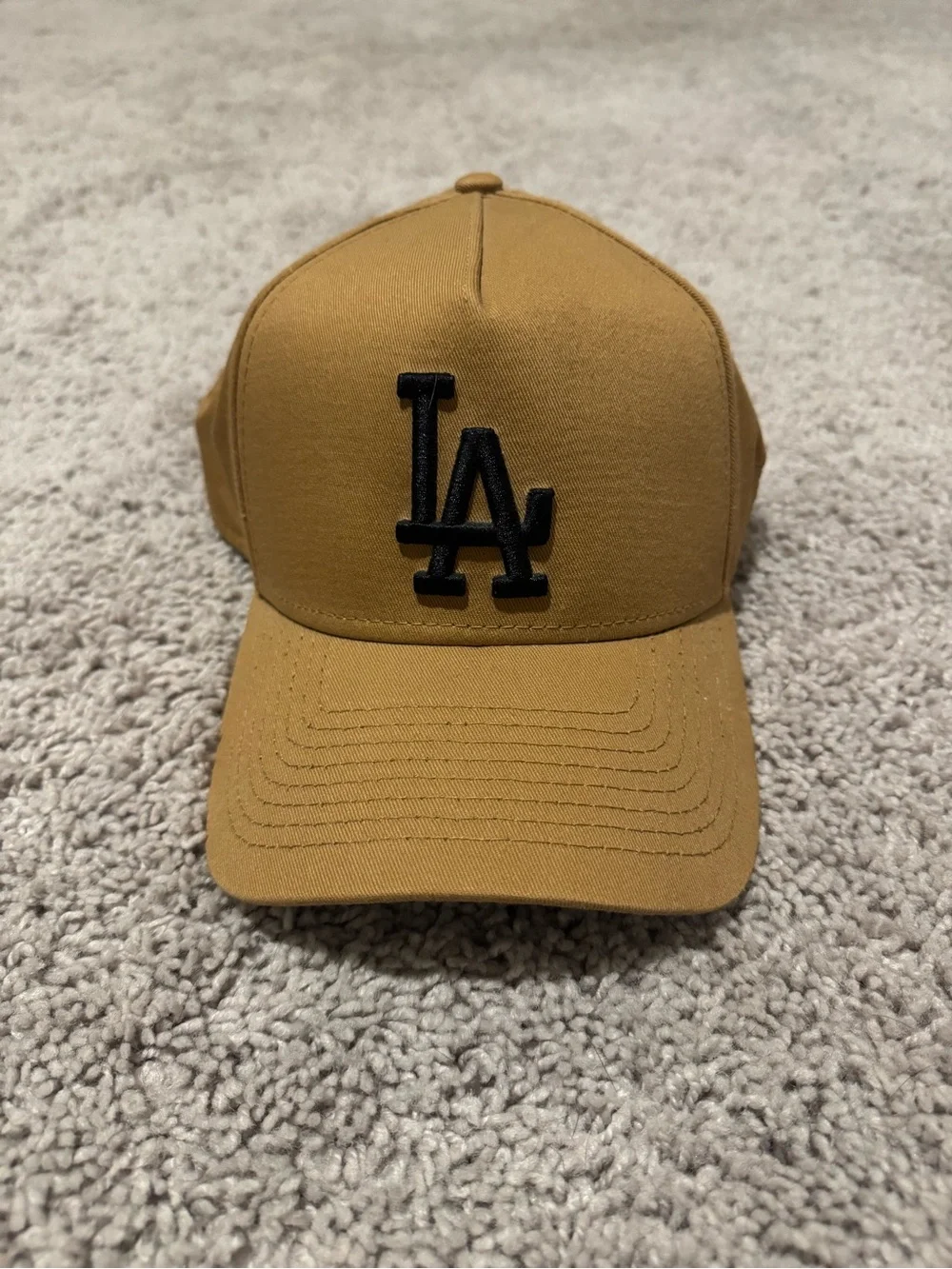 Los Angeles Dodgers LA Logo Baseball Cap in Dark Tan