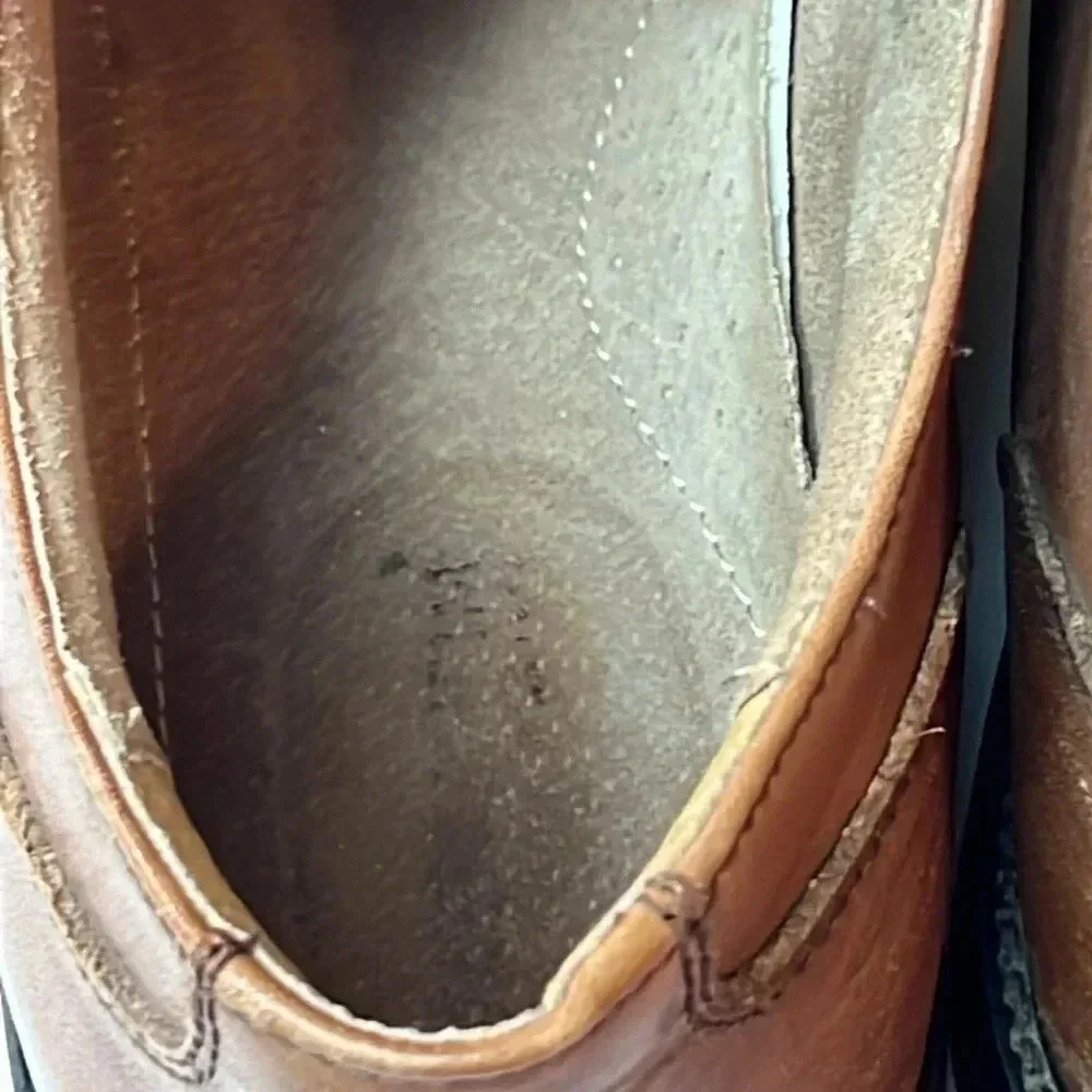 Florsheim Mens Brown Leather Shoes 11D Oxford Lace Up Square Toe Office Business